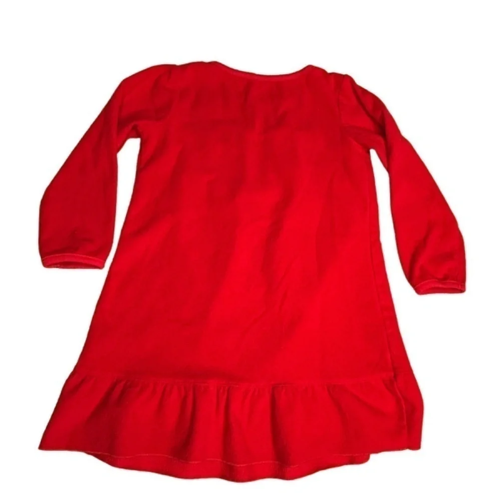 Carters‎ Girls Winter Nightgown Pajamas Size S Red Fleece Embroidered Snowman